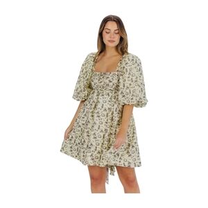 Worth Collective Dress S Melody Mini Ivory Vintage Tea Bow Cottagecore Baby Doll